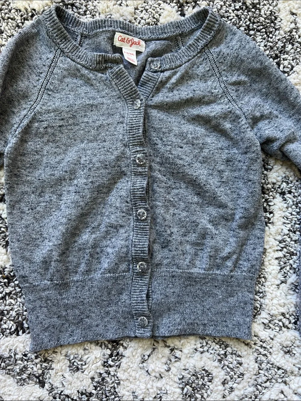 Carter's Gray Cardigan with Red and Gray Plaid Skirt